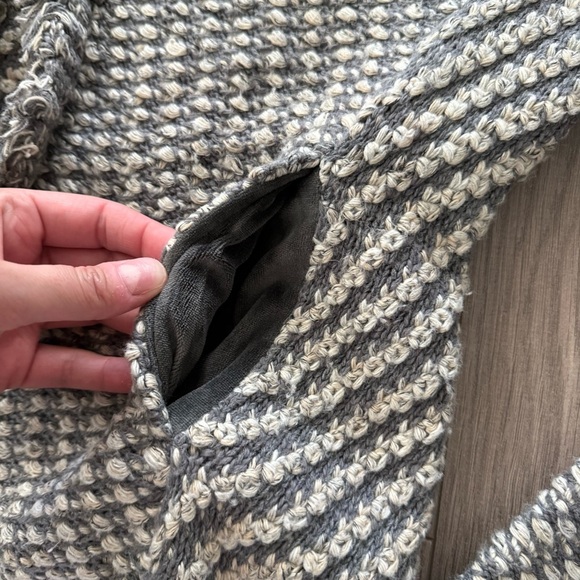 Anthropologie Angel of the North Grey Fringe Embroidered Cardigan - Picture 7 of 11